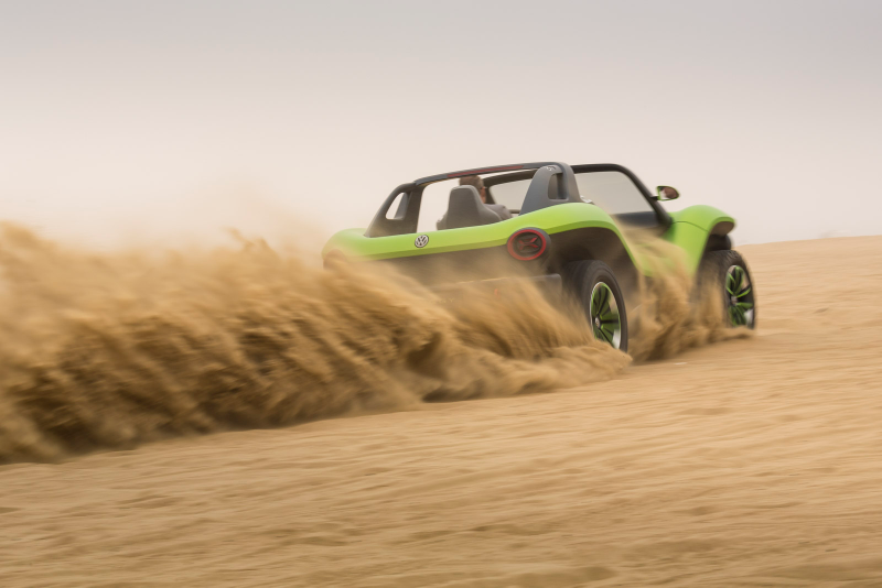 Illustration for article titled VW's Electric Dune Buggy Finally Made It To The Beach